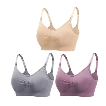 3pcs Seamless Maternity Nursing Bras – Comfort, Support & Easy Feeding
