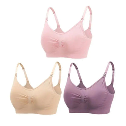 3pcs Seamless Maternity Nursing Bras – Comfort, Support & Easy Feeding