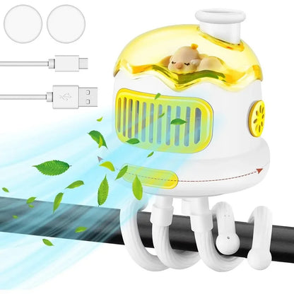 Stroller Fan Baby Safe – Portable Bladeless Cooling for On-the-Go Comfort