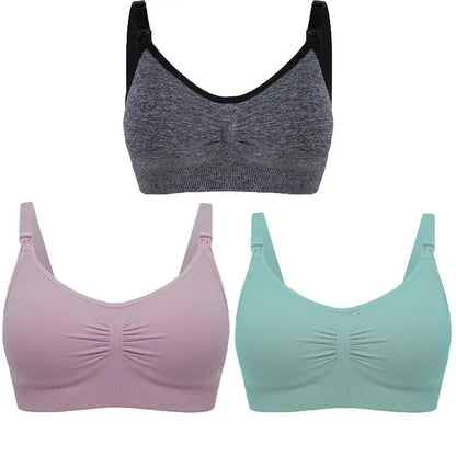 3pcs Seamless Maternity Nursing Bras – Comfort, Support & Easy Feeding