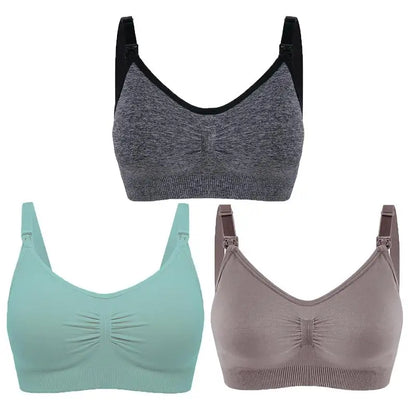 3pcs Seamless Maternity Nursing Bras – Comfort, Support & Easy Feeding
