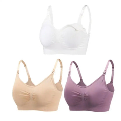 3pcs Seamless Maternity Nursing Bras – Comfort, Support & Easy Feeding