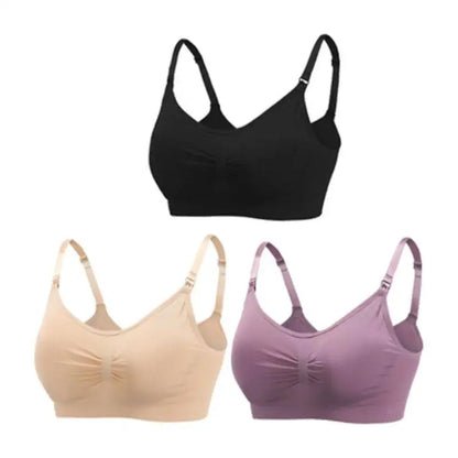 3pcs Seamless Maternity Nursing Bras – Comfort, Support & Easy Feeding