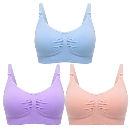 3pcs Seamless Maternity Nursing Bras – Comfort, Support & Easy Feeding