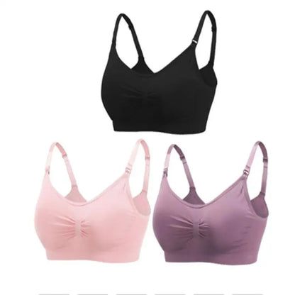 3pcs Seamless Maternity Nursing Bras – Comfort, Support & Easy Feeding