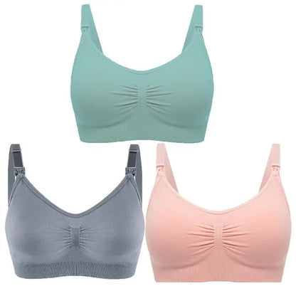 3pcs Seamless Maternity Nursing Bras – Comfort, Support & Easy Feeding